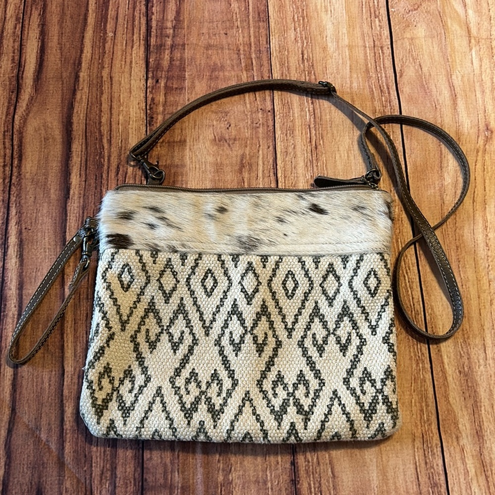Myra Bag Tan and Black Crossbody Bag